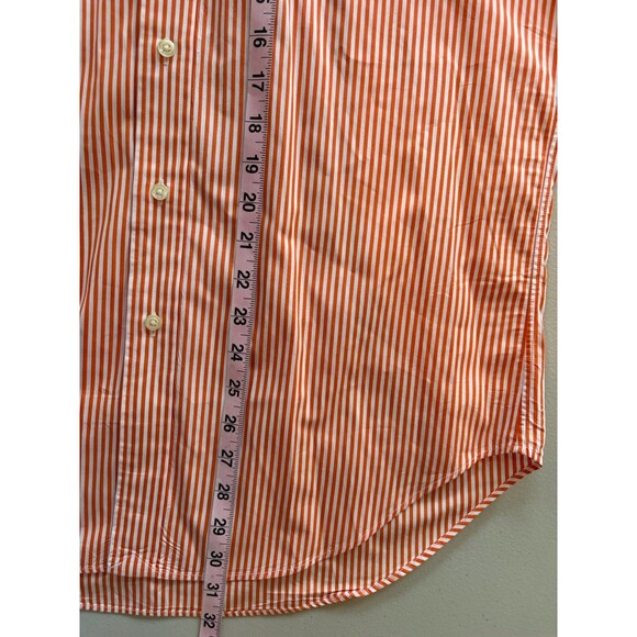 Ralph Lauren Classic Fit Orange White Stripe Long Sleeve Button Down Green Pony - Picture 12 of 16